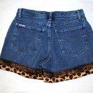 Sexy RVT Denim Shorts Cheetah Leopard Trim Cotton Serve Pipping Hot New