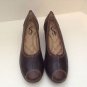 Soft Walk Black Brown Leather 7.5 M Women's Slip On Pumps