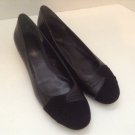 Easy Spirit Black Leather Women's Kitten Heels Slip On Casual Comfort 8.5M