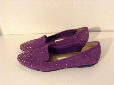 EVAN PICONE  Purple Gold Ballet Flats 6.5 M Leather