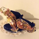 HARLEQUIN JESTER PORCELAIN DOLL CLOWN FIGURINE ON MUSIC BOX PILLOW! 12"