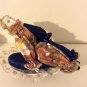 HARLEQUIN JESTER PORCELAIN DOLL CLOWN FIGURINE ON MUSIC BOX PILLOW! 12"