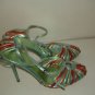 GOMAX GIANI 08 Green Gold Red Bronze Strappy Stiletto Sandals Shoes Size 8.5