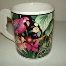 Vitromaster Rain Forest Mug  Sue Zipkin 1993 Parrot Multi-Color