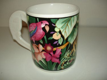 Vitromaster Rain Forest Mug  Sue Zipkin 1993 Parrot Multi-Color