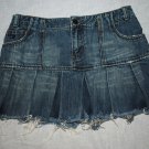 American Eagle Outfitters Distressed Denim Mini Skirt Pleated Stone Washed Sz 4