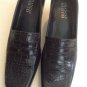 FRANCO SARTO Black Leather Womens Kitten Heel Slip On Casual Comfort Pump Sz 6M