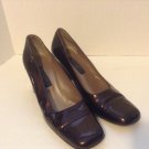ANNE KLEIN II WOMEN'S BURGUNDY PATENT LEATHER PUMPS HEELS 7.5 N