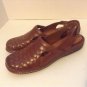 SOFT WALK BROWN WOVEN VELCRO BACK COMFORT SANDALS SHOE 8.5