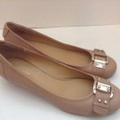 NINE WEST "Oh Dear" Taupe Tan Leather Ballet Flats Shoes Buckle Women's 10M