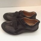 SOFFT BLACK GREY SUEDE LEATHER STRAP OVER SNEAKERS WOMENS 5.5M