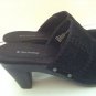 Isotoner Women's black Leather mules clogs size 11M