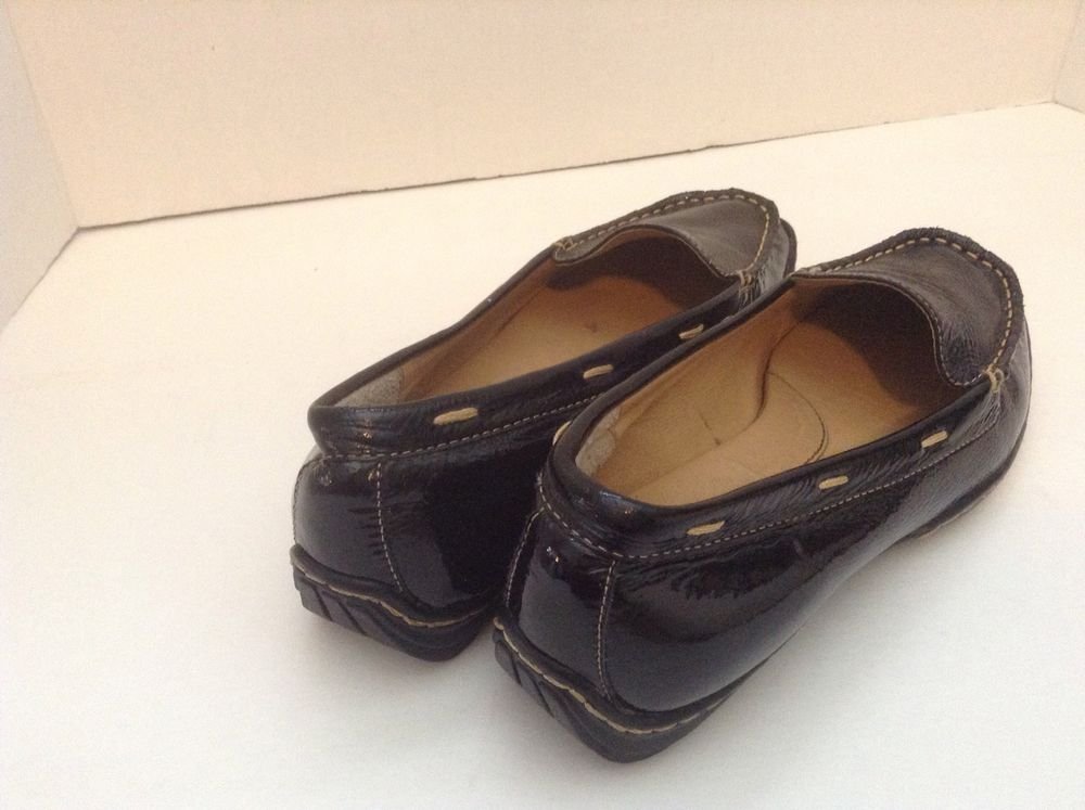 BJORNDAL Blythe Black Patent Leather Womens Sz 6 M Loafers Flats Shoes