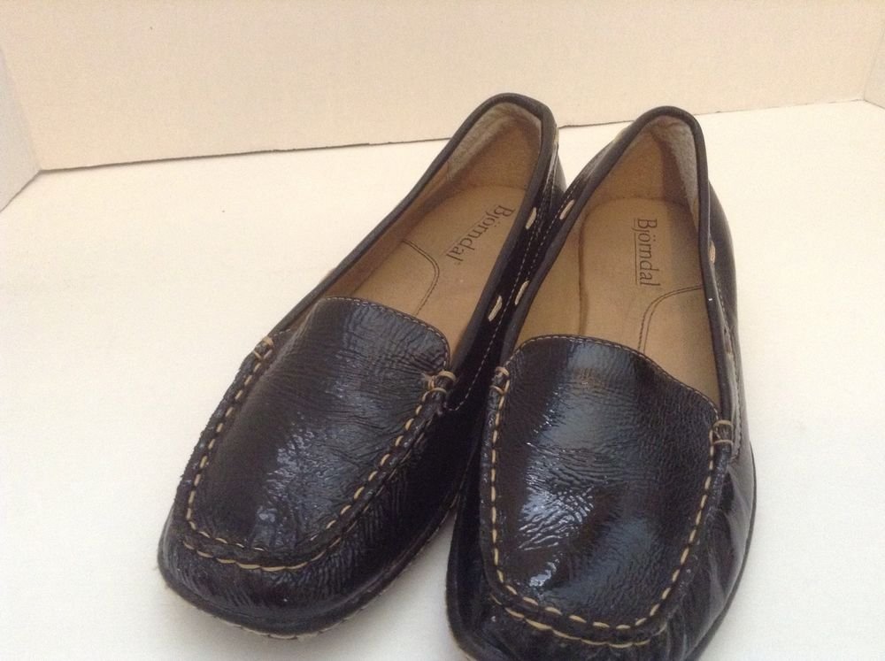 black leather loafer flats