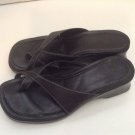 Womens Clarks Black Leather Sandals Slides Toe  7M