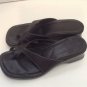 Womens Clarks Black Leather Sandals Slides Toe  7M