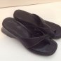 Womens Clarks Black Leather Sandals Slides Toe  7M