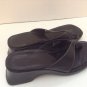 Womens Clarks Black Leather Sandals Slides Toe  7M