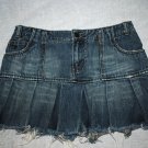 American Eagle Outfitters Distressed Blue Denim Mini Skirt Pleated  Sz 4