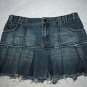 American Eagle Outfitters Distressed Blue Denim Mini Skirt Pleated  Sz 4
