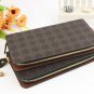 Men's wallet,long damier mens purse,business bag,copper ziper closure wallet
