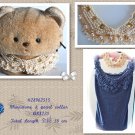 Natural lace, pearl & rhinestone collar