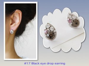 Black eye drop earring.