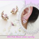 Pink Moon silver earring