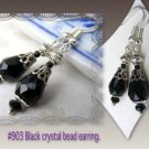 Black crystal bead earring