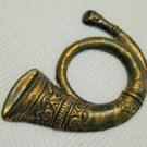 Patina Brass Horn Stamping PC14