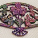Patina Brass Floral Fan Stamping PC13