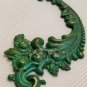 Large Verdigris Brass Scroll Stamping PC10