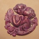 Patina Brass Kissing Cherub Stamping PC6