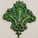 Large Verdigris Brass Scroll Stamping  PC1