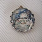 Snowman vintage art print image charm cabochon diy jewelry making
