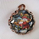 Snowman vintage art print image charm cabochon diy jewelry making