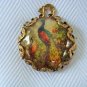Peacock vintage art print image charm cabochon diy jewelry making