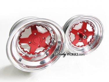 wheels ruckus honda billet rims red piece custom luckystar dw forged hub wheel front ecrater