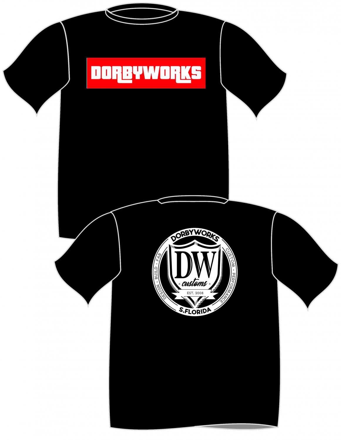 Dorbyworks tshirt Black -size s - xl - free shipping