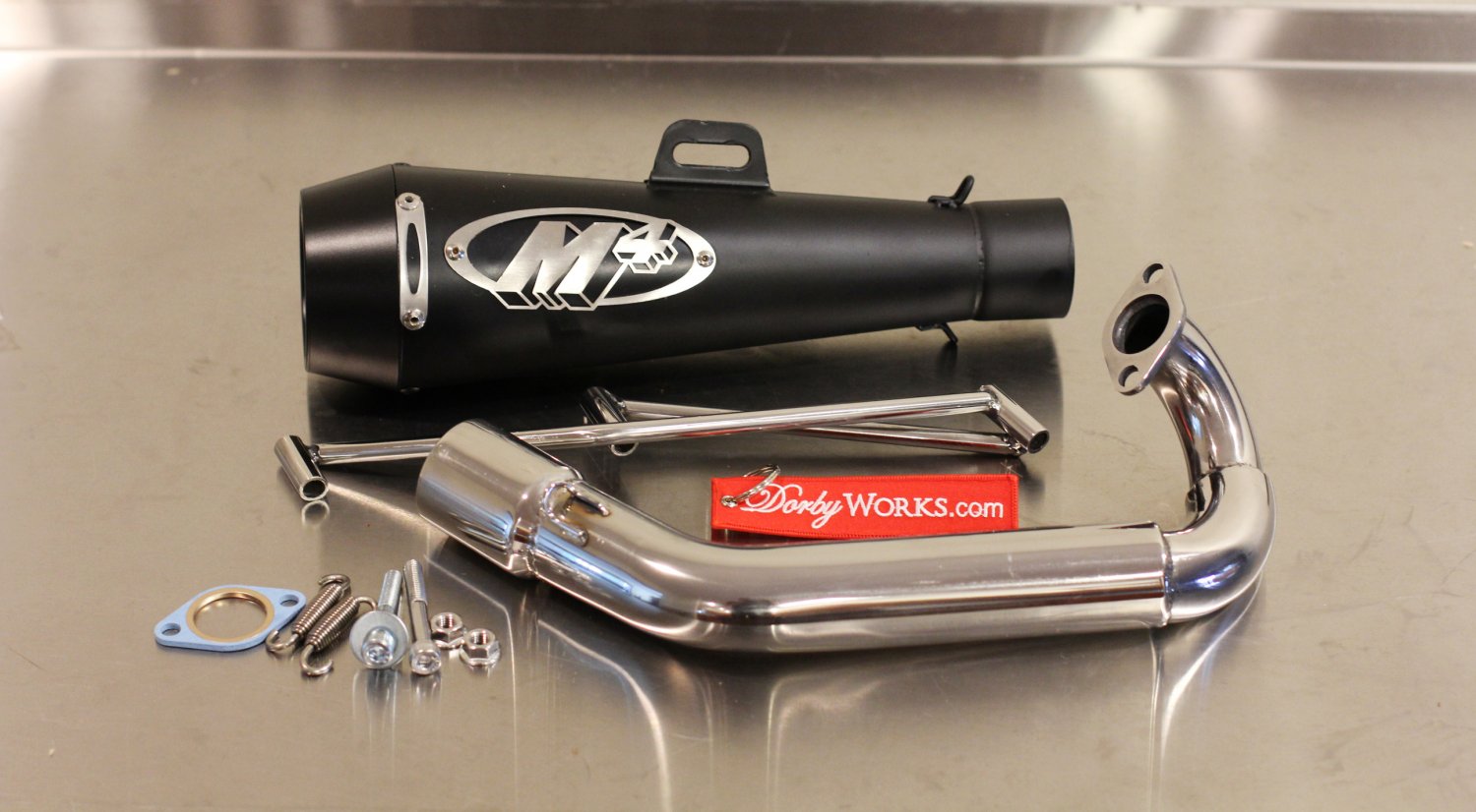 Dorbyworks Honda Ruckus Overhead GY6 Black M4 COMPLETE exhaust system