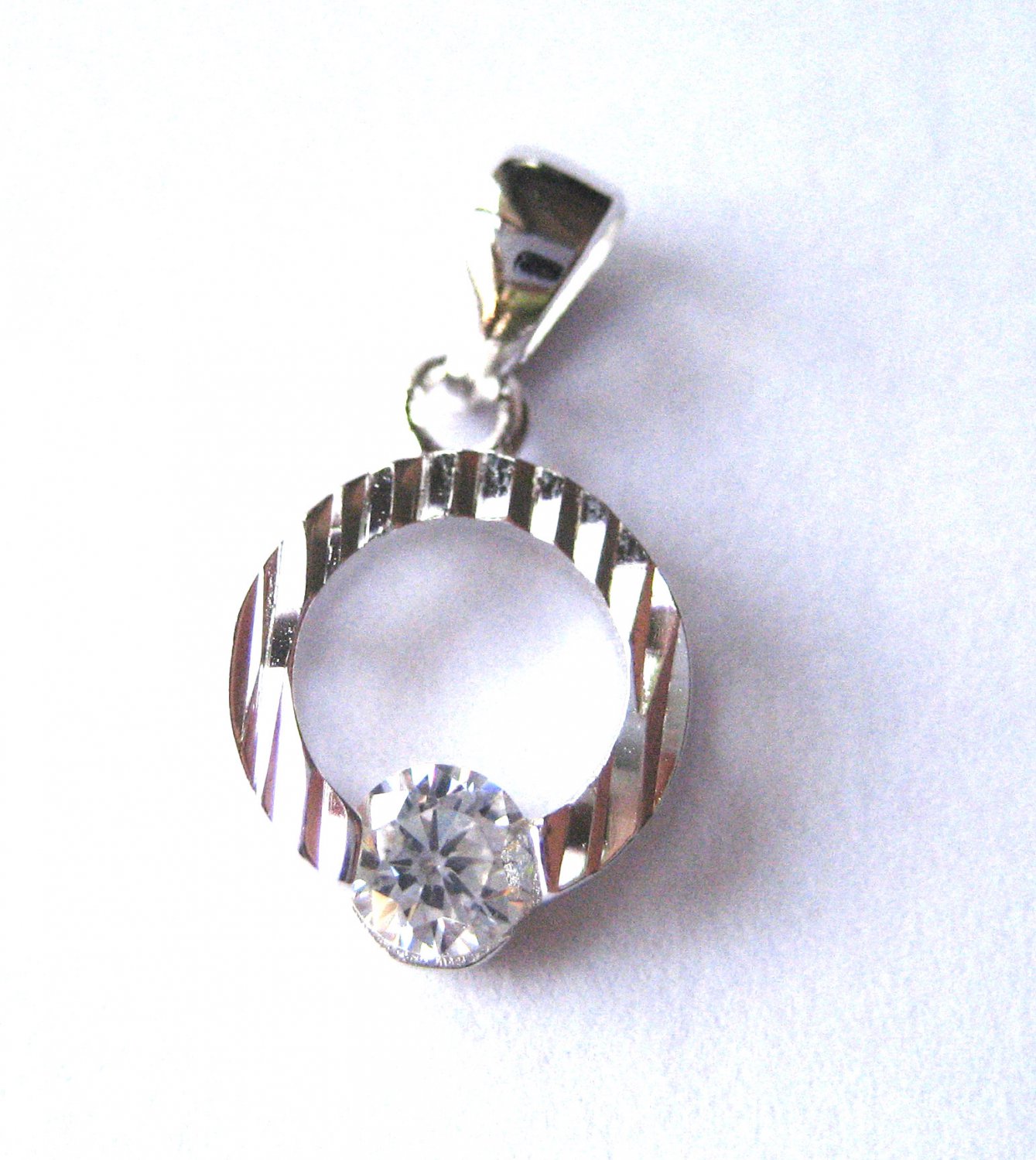925 Sterling Silver CIRCLE with CZ PENDANT