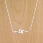 925 Sterling Silver SNAKE Paved CZ Pendant Necklace