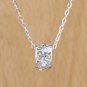 925 Sterling Silver CARVING FLOWER HOLLOW White Crystals CZ Pendant Necklace