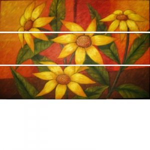Yellow Flowers triptych