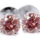 0.25ctw Pink Diamond Beautiful 14k Gold stud Earrings.