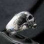 Into The Fire - Sterling Silver Mens Ring Skull Ring Biker Harley Masonic Ghost Rider Jewelry 925
