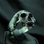 Into The Fire - Sterling Silver Mens Ring Skull Ring Biker Harley Masonic Ghost Rider Jewelry 925