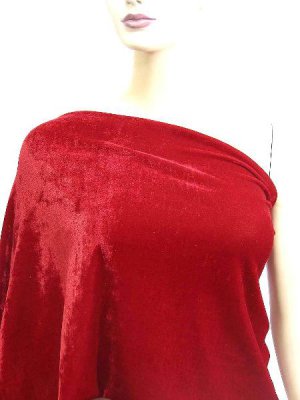 Bright Red 4Way Stretch Velvet Curtain Clothing Fabric by the yards #smr14