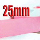 # 155 Geranium Pink Color 25mm Wide 5 Yards Grosgrain Ribbon #6600-X5 Yards For Wedding Cake