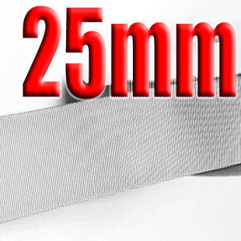 # 007 Shell Grey Color 25mm Wide 5 Yards Grosgrain Ribbon #6600-X5 Yards For Wedding Cake